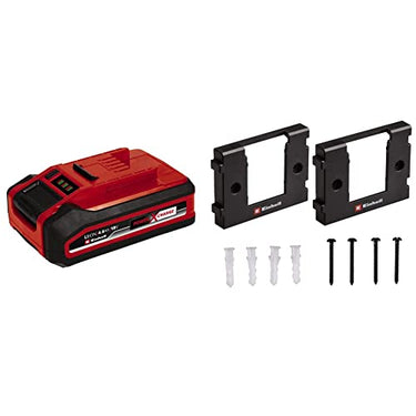 Original Einhell 18V 4,0 Ah Power X-Change PLUS (Li-Ionen, universell verwendbar für alle PXC-Geräte, 3-Stufen-LED Ladestandskontrolle, angepasste Ladezyklen, ohne Ladegerät, inkl. Wandhalterung) im Sale